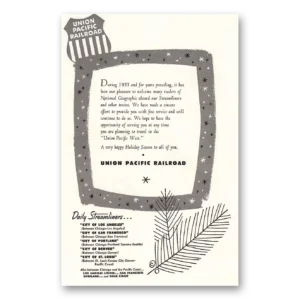 1953 Union Pacific Railroad Print Ad | Holiday Letter