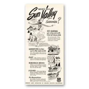 1953 Sun Valley Idaho Print Ad | Ice Skating