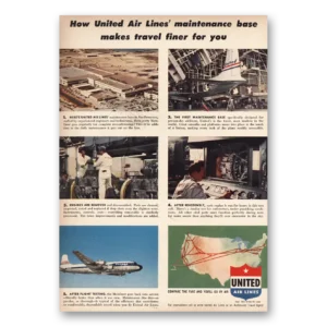 1953 United Airlines Print Ad | Maintenance Base