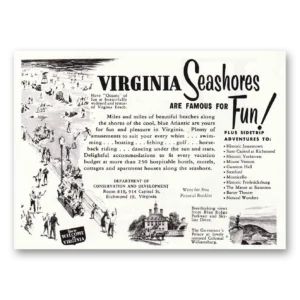 1953 Virginia Print Ad | Seashores