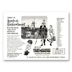 1953 View Master Print Ad | Lands Enchantment