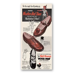 1953 Weather Bird Shoes Print Ad | Peter Pan