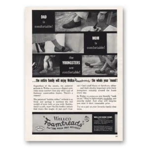 1953 Wellco Foamtread Slippers Print Ad | Dad Is Comfortable
