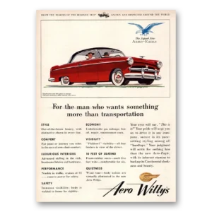 1953 Willys Overland Print Ad | Aero Eagle