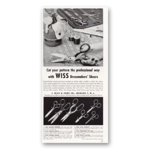 1953 Wiss Shears and Scissors Print Ad | Dressmakers Shears