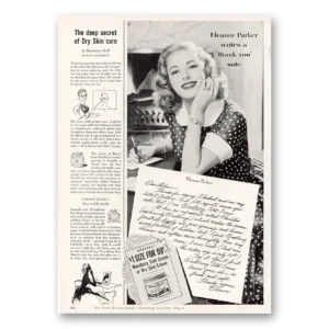 1953 Woodbury Cold Cream Print Ad | Eleanor Parker
