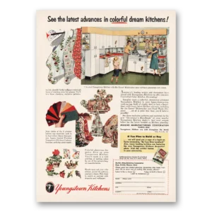 1953 Youngstown Kitchens Print Ad | Colorful Dream Kitchens