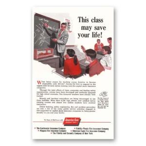 1954 America Fore Insurance Print Ad | Save Your Life