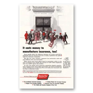 1954 America Fore Insurance Print Ad | Eighty Maiden