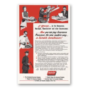 1954 America Fore Insurance Print Ad | Homeowner