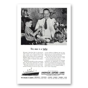 1954 American Export Lines Print Ad | Man Sailor Tom Hunt