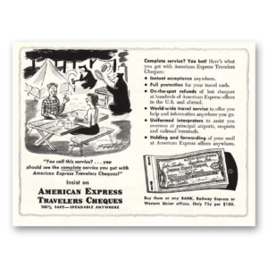 1954 American Express Travelers Cheques Print Ad | You Call This