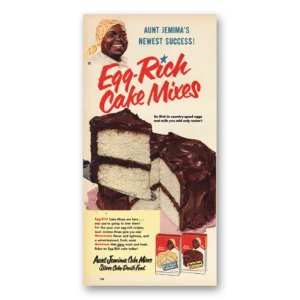 1954 Aunt Jemima Print Ad | Egg Rich Cake Mixes