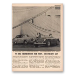 1954 Austin Convertible Print Ad | Family Cruising