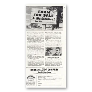 1954 Bankers Life Company Print Ad | Big Sacrifice