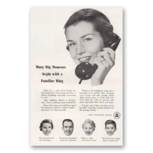1954 Bell Telephone Print Ad | Familiar Ring