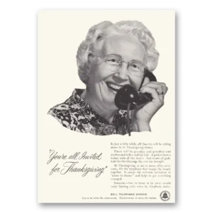1954 Bell Telephone Print Ad | Thanksgiving