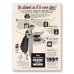 1954 Bendix Washer Print Ad | Agitator Washer