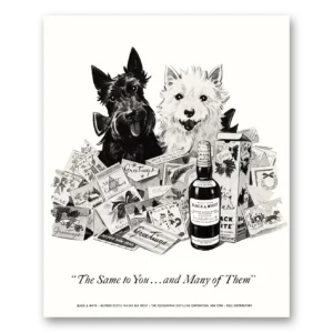 1952 Black and White Scotch Print Ad | Same To You
