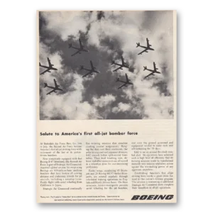 1954 Boeing Stratojet Print Ad | Salute To Americas First All Jet Bomber Force