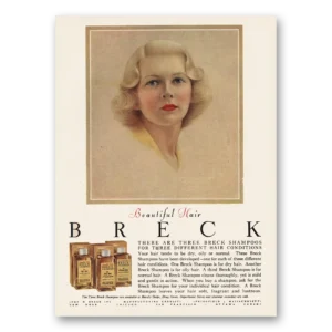 1954 Breck Shampoo Print Ad | Three Breck Shampoos