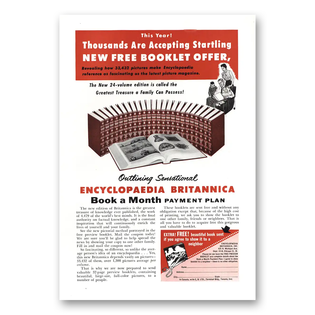 1954 Encyclopaedia Britannica Print Ad | Book Month