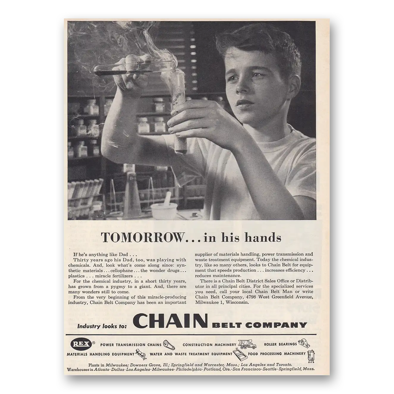 1954 Chain Belt Company Print Ad | His Hands