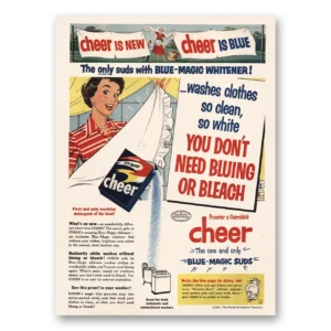 1954 Cheer Detergent Print Ad | You Don’t Need Bluing