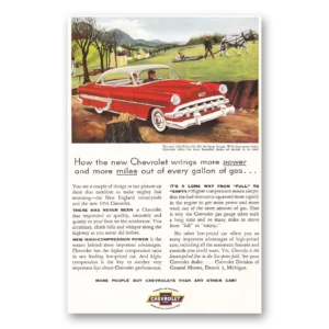1954 Chevrolet Bel Air Print Ad | Wrings More Power
