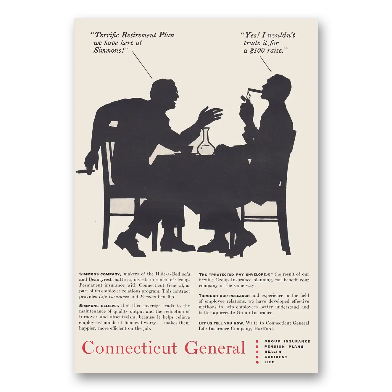 1954 Connecticut General Print Ad | Retirement Plan
