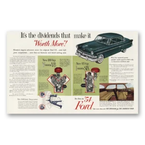 1954 Ford Print Ad | Dividends That Make It Worth More
