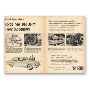 1954 Ford Print Ad | Ball Joint Front Suspension