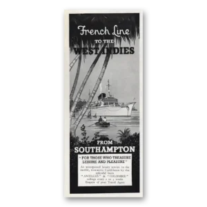 1954 French Line Print Ad | West Indies