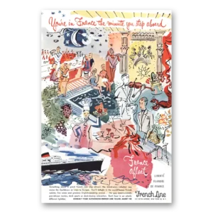 1954 French Line Print Ad | Cobella