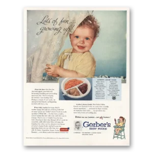 1954 Gerbers Baby Foods Print Ad | Lots Of Fun Growing Up