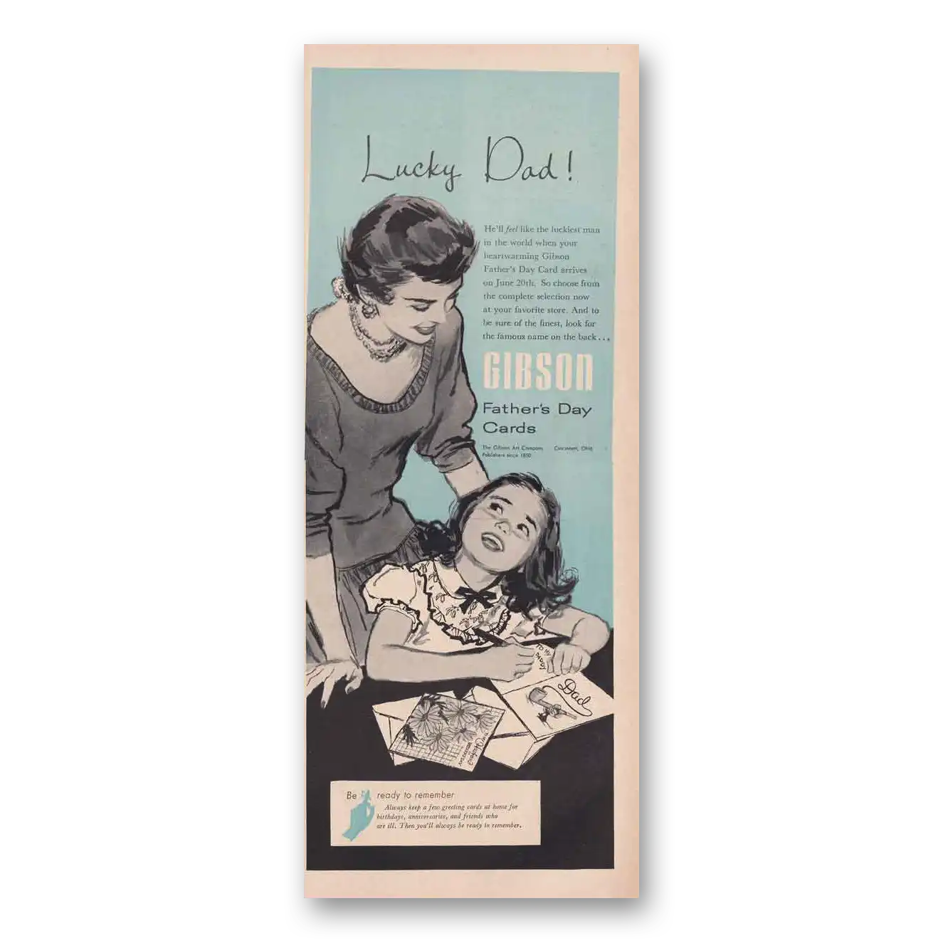 1954 Gibson Cards Print Ad | Fathers Day