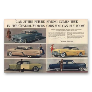 1954 General Motors Print Ad | Car Of The Future Styling Comes True
