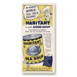 1954 Habitant Soups Print Ad | Pea Soup