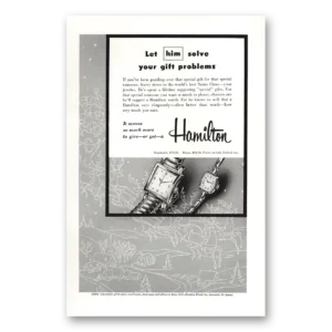 1954 Hamilton Watch Print Ad | Let Him Solve