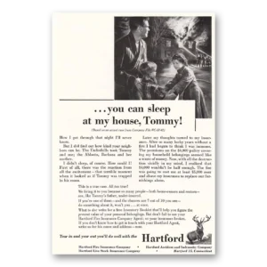 1954 Hartford Insurance Print Ad | You Can Sleep