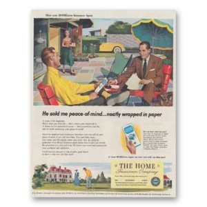 1954 Home Insurance Print Ad | Peace Mind