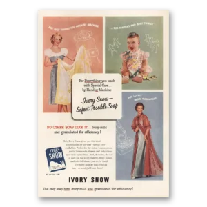 1954 Ivory Snow Print Ad | Safest Possible Snow