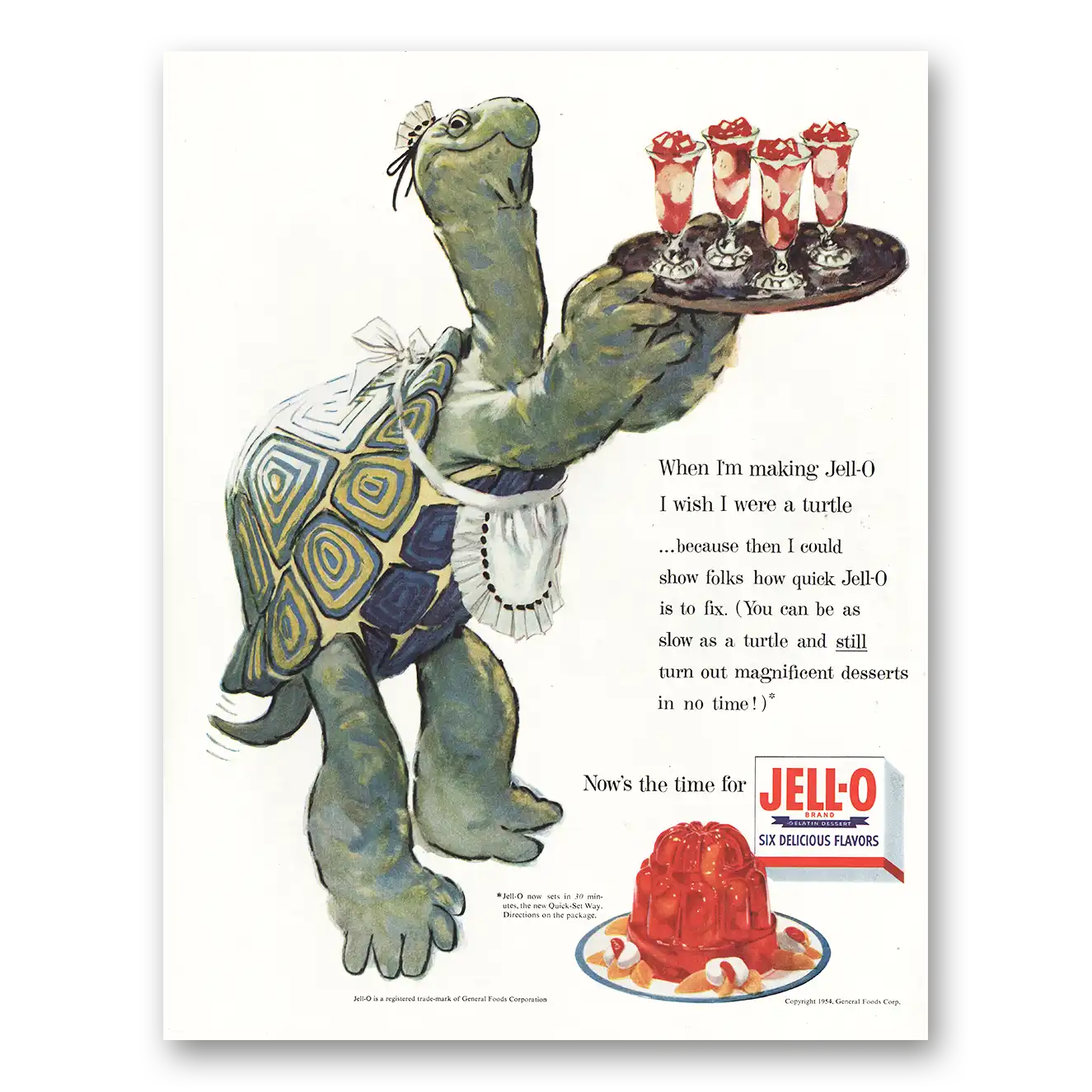 1954 Jell-O Print Ad | Turtle