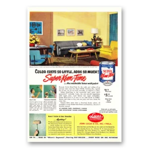 1954 Super Kem Tone Paint Print Ad | Color Costs