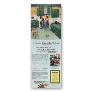 1954 Kentile Flooring Print Ad | Flooring Double Value Twins