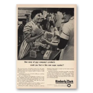 1954 Kimberly Clark Print Ad | New Super Market