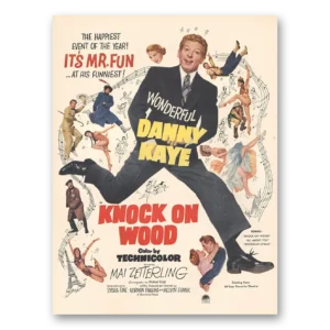 1954 Knock On Wood Movie Promo Print Ad | Danny Kaye