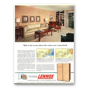 1954 Lennox Warm Air Heating Print Ad | Crime Committed