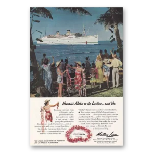1954 Matson Line Print Ad | Aloha Lurline