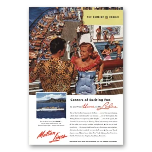 1954 Matson Line Print Ad | Lurline Hawaii